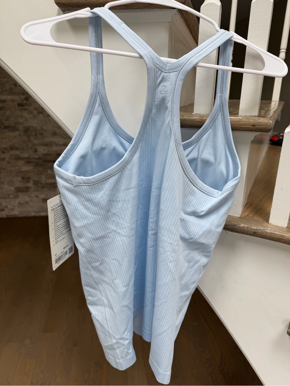 Light Blue Ribbed Racerback Tank - Picture 2 of 4